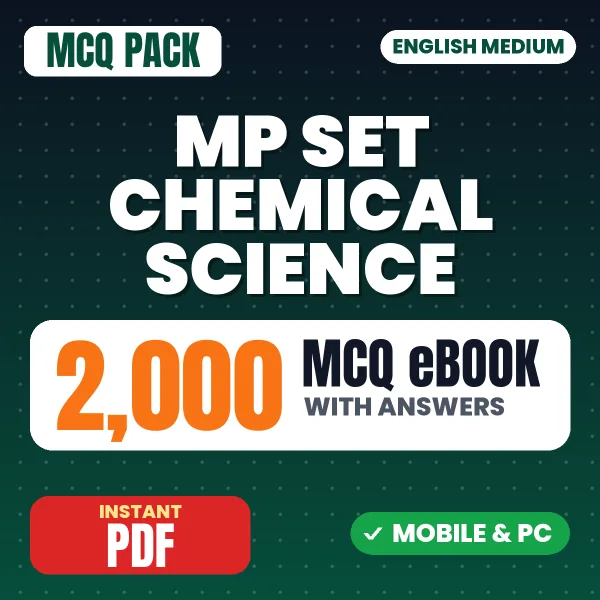 MP SET Chemical Science Exam – 2000 MCQ eBook with Answers | English Medium PDF Download