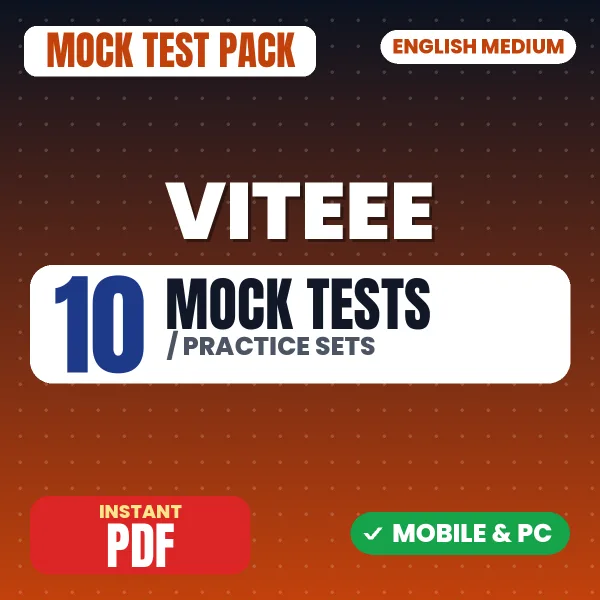 VIT Entrance Mathematics Exam – 10 Mock Tests / Practice Sets | English Medium PDF Download