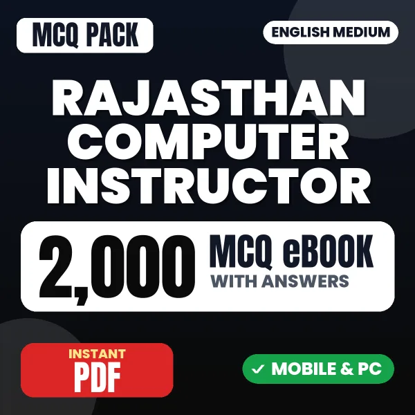 Rajasthan Computer Instructor (Anudeshak) Exam Paper I – 2000 MCQ eBook with Answers | English Medium PDF Download