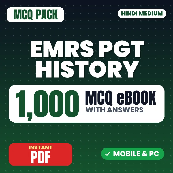 EMRS PGT History Exam Tier 2 – 1000 MCQ eBook with Answers | Hindi Medium PDF Download