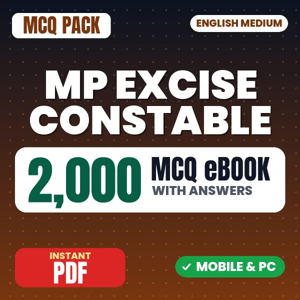 MP Excise Constable Exam – 2000 MCQ eBook with Answers | English Medium PDF Download