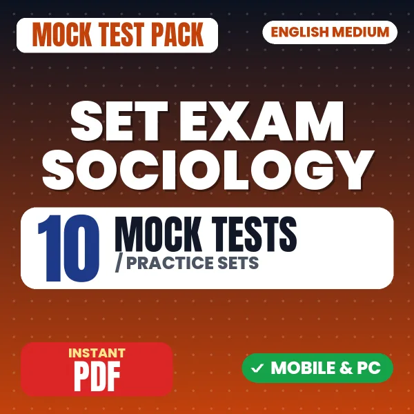 SET Sociology Exam Paper 2 – 10 Mock Tests / Practice Sets | English Medium PDF Download