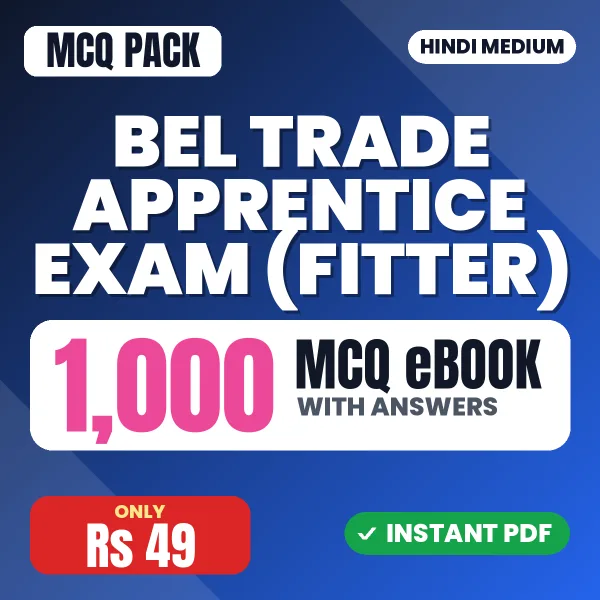 BEL Trade Apprentice Exam (Fitter) – 1000 MCQ eBook with Answers | Hindi Medium PDF Download