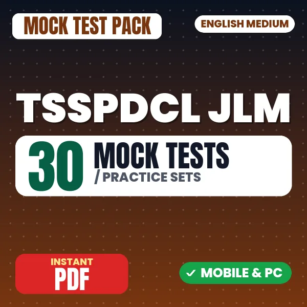 TSSPDCL Junior Lineman Exam – 30 Mock Tests / Practice Sets | English Medium PDF Download