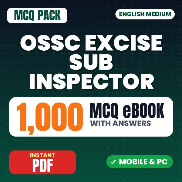 OSSC Excise Sub Inspector Exam – 1000 MCQ eBook with Answers | English Medium PDF Download