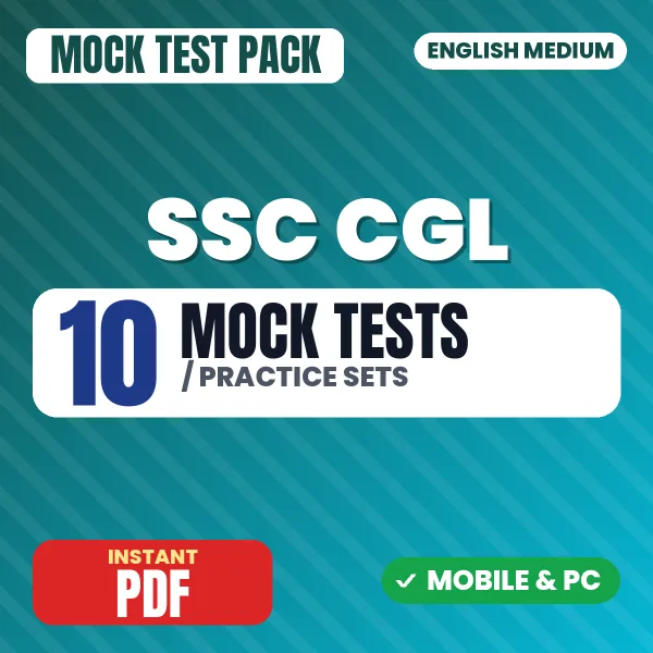 SSC CGL TIER 1 Exam – 10 Mock Tests / Practice Sets | English Medium PDF Download