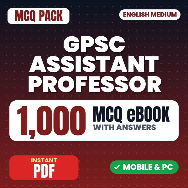 GPSC Assistant Professor Exam – 1000 MCQ eBook with Answers | English Medium PDF Download