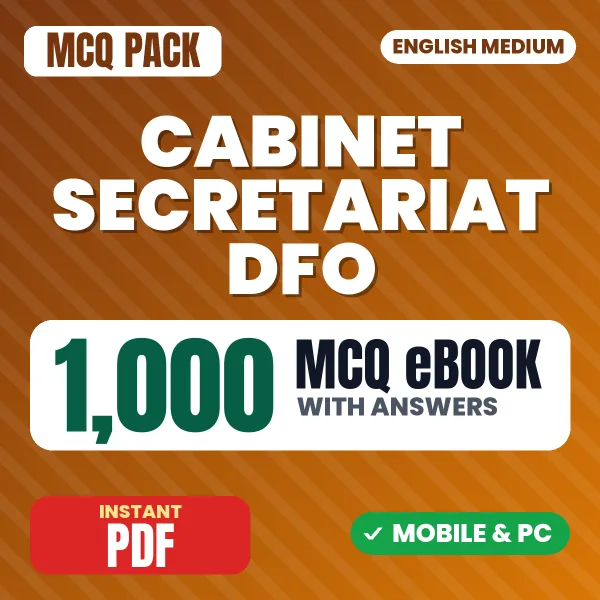 Cabinet Secretariat DFO (Paper 1) Exam – 1000 MCQ eBook with Answers | English Medium PDF Download