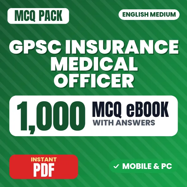 GPSC Insurance Medical Officer Exam (Ayurved) – 1000 MCQ eBook with Answers | English Medium PDF Download