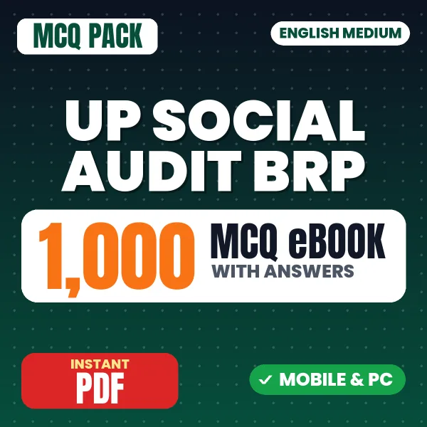 UP Social Audit BRP Exam – 1000 MCQ eBook with Answers | English Medium PDF Download