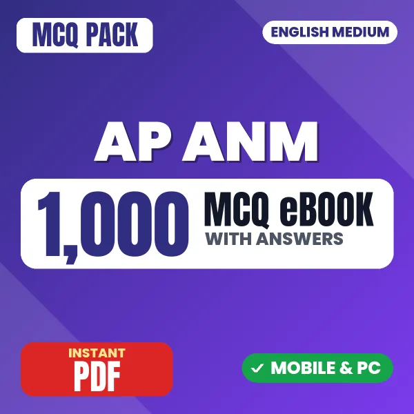 AP ANM Exam – 1000 MCQ eBook with Answers | English Medium PDF Download