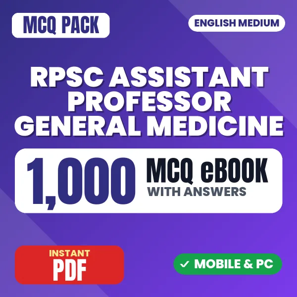 RPSC Assistant Professor (General Medicine) Exam – 1000 MCQ eBook with Answers | English Medium PDF Download