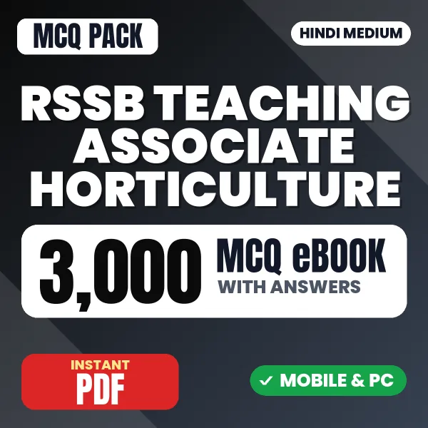 RSSB Teaching Associate (Horticulture) Paper-1 Exam – 3000 MCQ eBook with Answers | Hindi Medium PDF Download