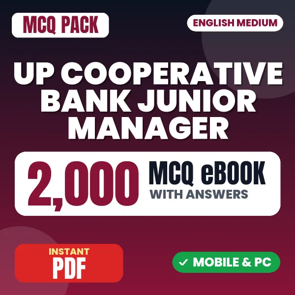 UP Cooperative Bank Junior Manager Preliminary Exam – 2000 MCQ eBook with Answers | English Medium PDF Download