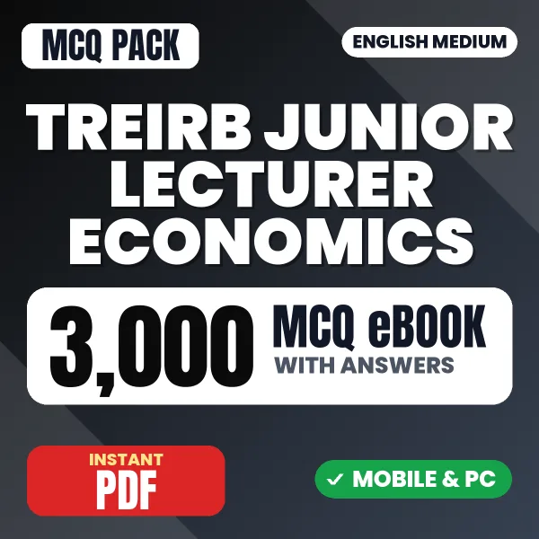 TREIRB Junior Lecturer Economics Exam Paper I – 3000 MCQ eBook with Answers | English Medium PDF Download