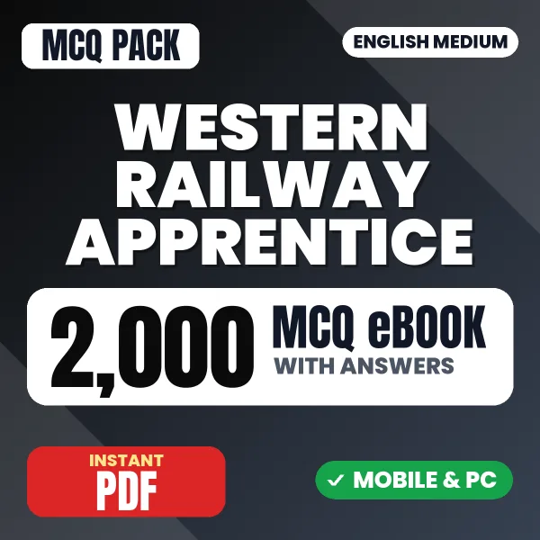 RRC Western Railway Apprentice Exam – 2000 MCQ eBook with Answers | English Medium PDF Download
