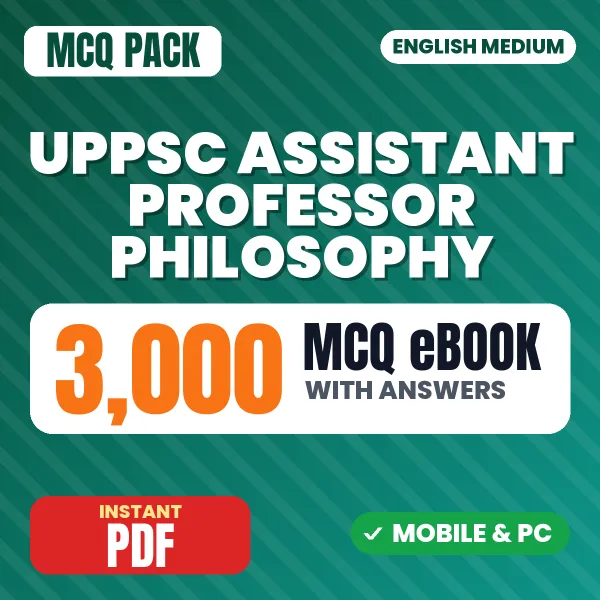 UPPSC Assistant Professor (Philosophy) Prelims Exam – 3000 MCQ eBook with Answers | English Medium PDF Download