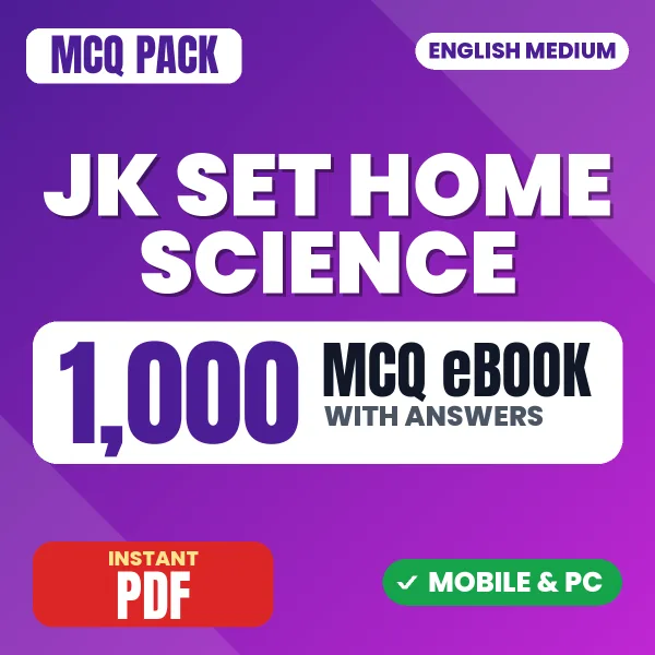 JK SET Home Science Exam Paper 2 – 1000 MCQ eBook with Answers | English Medium PDF Download