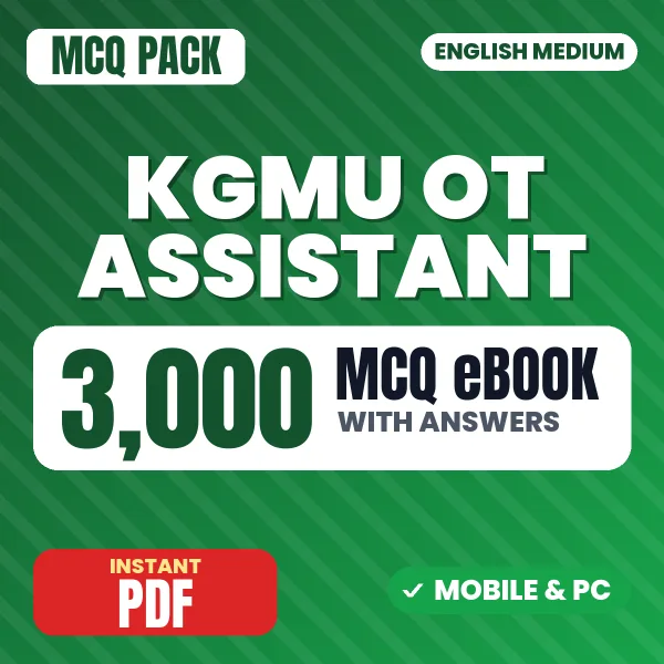 KGMU OT Assistant Exam – 3000 MCQ eBook with Answers | English Medium PDF Download