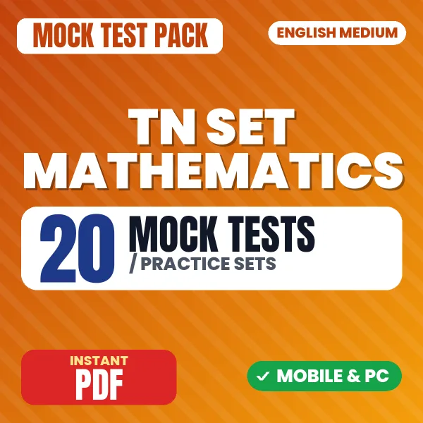 TN SET Mathematics Exam Paper II – 20 Mock Tests / Practice Sets | English Medium PDF Download