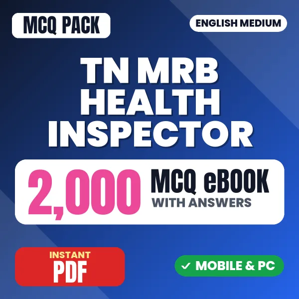 TN MRB Health Inspector Exam – 2000 MCQ eBook with Answers | English Medium PDF Download