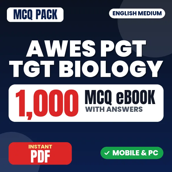 AWES PGT TGT Biology Exam – 1000 MCQ eBook with Answers | English Medium PDF Download