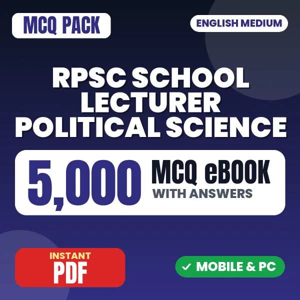 RPSC School Lecturer (Political Science) Paper 2 Exam – 5000 MCQ eBook with Answers | English Medium PDF Download