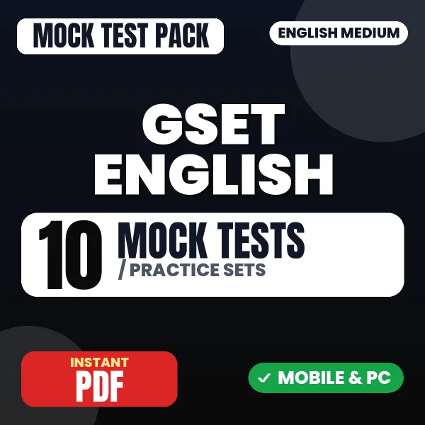 GSET English Paper 2 Exam – 10 Mock Tests / Practice Sets | English Medium PDF Download
