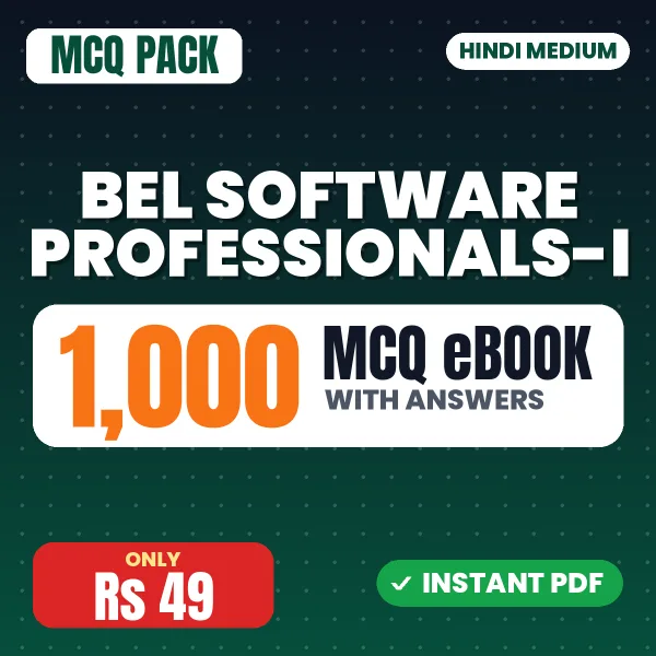 BEL Software Professionals-I Exam – 1000 MCQ eBook with Answers | Hindi Medium PDF Download