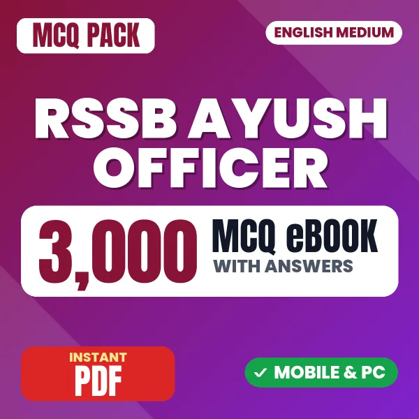 RSSB Ayush Officer Ayurvedic Exam – 3000 MCQ eBook with Answers | English Medium PDF Download