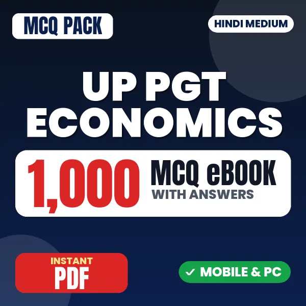 UP PGT Economics Exam – 1000 MCQ eBook with Answers | Hindi Medium PDF Download