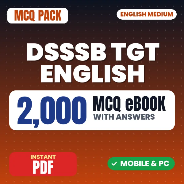 DSSSB TGT English Exam – 2000 MCQ eBook with Answers | English Medium PDF Download