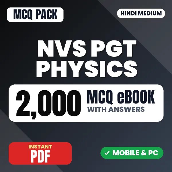 NVS PGT Physics Preliminary Exam Tier 1 – 2000 MCQ eBook with Answers | Hindi Medium PDF Download