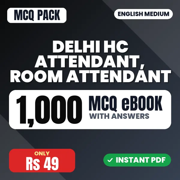 Delhi HC Attendant, Room Attendant Exam – 1000 MCQ eBook with Answers | English Medium PDF Download