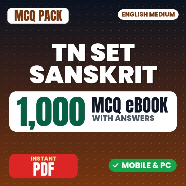 TN SET Sanskrit Exam – 1000 MCQ eBook with Answers | English Medium PDF Download