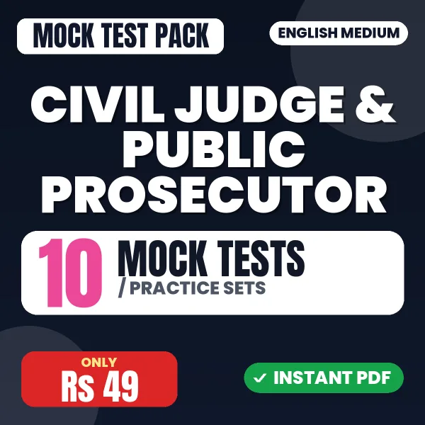 Civil Judge & Public Prosecutor Exam – 10 Mock Tests / Practice Sets | English Medium PDF Download