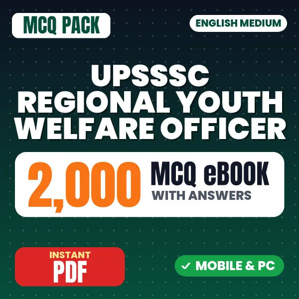 UPSSSC Regional Youth Welfare Officer Exam – 2000 MCQ eBook with Answers | English Medium PDF Download