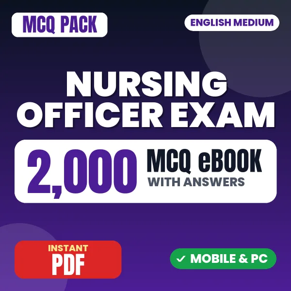 Nursing Officer Exam – 2000 MCQ eBook with Answers | English Medium PDF Download