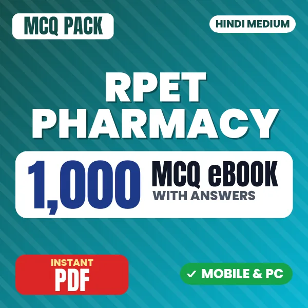 RPET Pharmacy Exam – 1000 MCQ eBook with Answers | Hindi Medium PDF Download