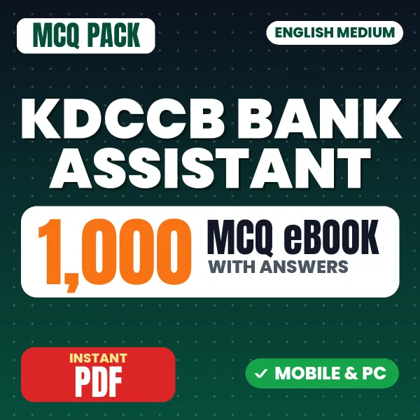 KDCCB Bank Assistant Exam – 1000 MCQ eBook with Answers | English Medium PDF Download