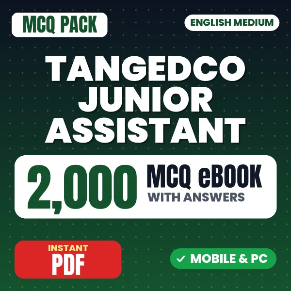 TANGEDCO Junior Assistant Exam – 2000 MCQ eBook with Answers | English Medium PDF Download
