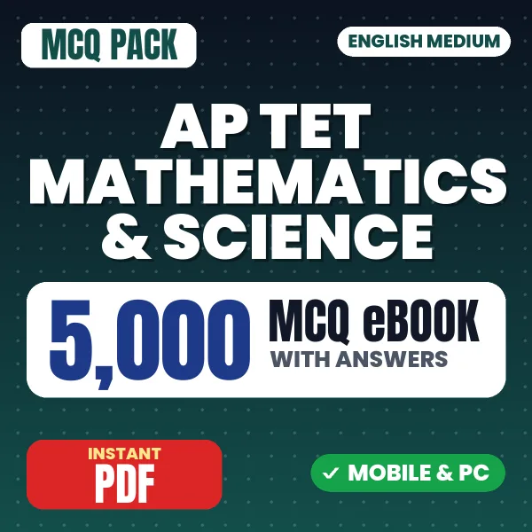 AP TET Mathematics & Science Exam – 5000 MCQ eBook with Answers | English Medium PDF Download