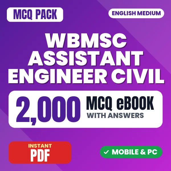 WBMSC Assistant Engineer (Civil) Exam – 2000 MCQ eBook with Answers | English Medium PDF Download
