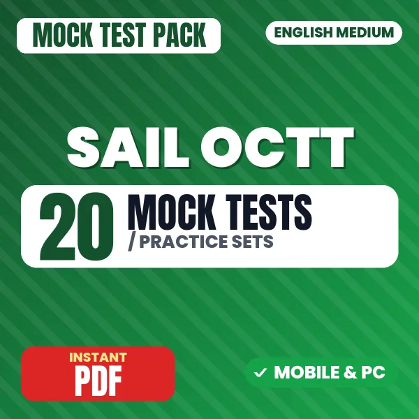 SAIL OCTT (Electrical) Exam – 20 Mock Tests / Practice Sets | English Medium PDF Download