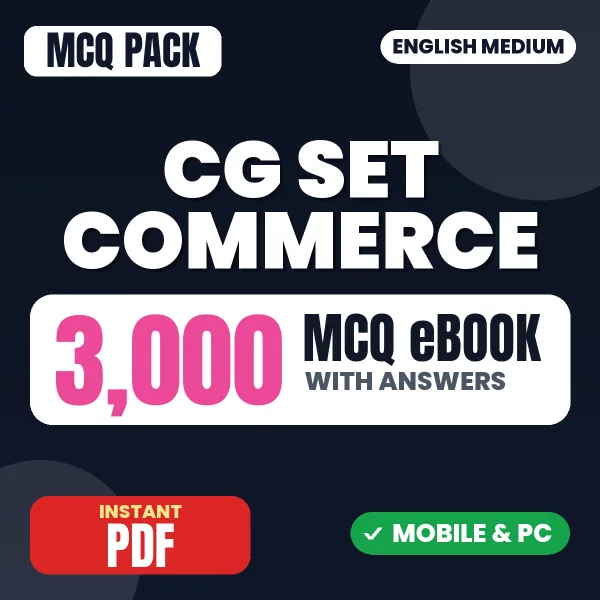 CG SET Commerce (Paper 2) Exam – 3000 MCQ eBook with Answers | English Medium PDF Download