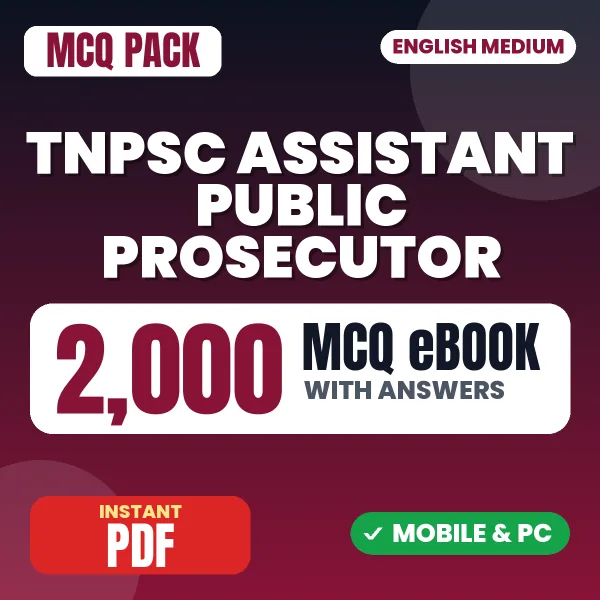 TNPSC Assistant Public Prosecutor (Prelims) Exam – 2000 MCQ eBook with Answers | English Medium PDF Download