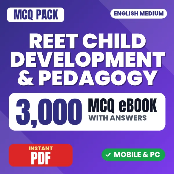 REET Level 1 & Level 2 Child Development & Pedagogy Exam – 3000 MCQ eBook with Answers | English Medium PDF Download