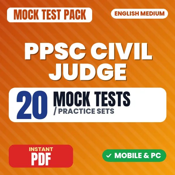 PPSC Civil Judge Prelims Exam – 20 Mock Tests / Practice Sets | English Medium PDF Download