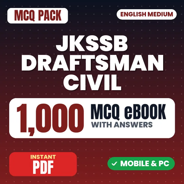 JKSSB Draftsman (Civil) Exam – 1000 MCQ eBook with Answers | English Medium PDF Download