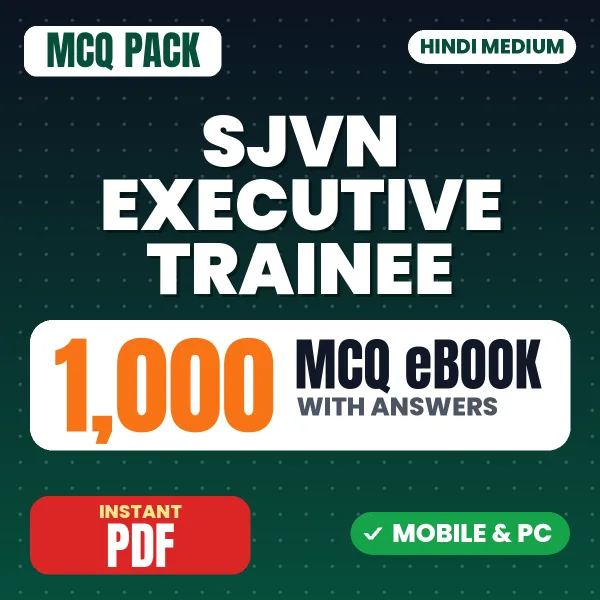SJVN Executive Trainee Civil Exam – 1000 MCQ eBook with Answers | Hindi Medium PDF Download